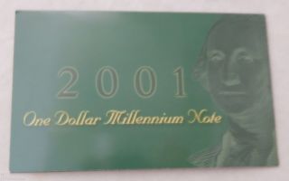 2001 Federal Reserve Note - One Dollar Millennium Note Series 1999 Uncirculated photo
