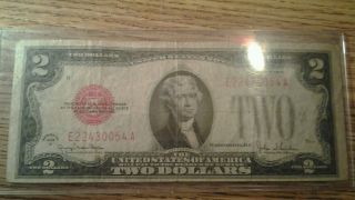 1 - 1928g 2 Doller Red Seal Legal Us photo