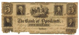 $5 1836 Ypsilanti,  Mi - The Bank Of Ypsilanti More Currency 4 A photo