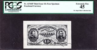 Us 15c Fractional Currency Specimen Fr1274 Spwmf Pcgs 45 Xf photo