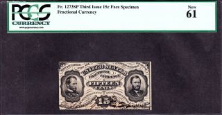 Us 15c Grant Sherman W/colby Spinner Autograph Fr1273 Spnmf Pcgs 61 Cu Very Rare photo