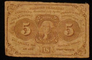 5 Cent Us Fractional Currency Rare Kl - 3211 (c - 345) photo