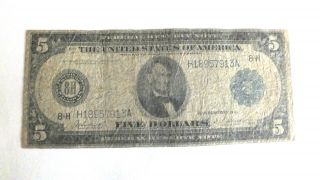 Series 1914 $5 Dollar Federal Reserve Note photo