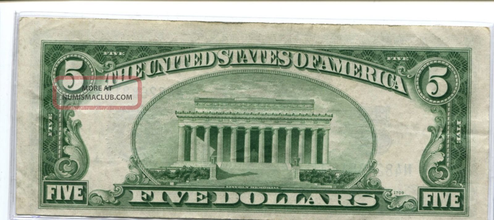 1934 C 5 Dollar Silver Certificate Stunning Xf Au 8