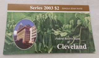 2003 $2.  Star Replacement Note D 00004431 Frb Cleveland - Uncirculated photo