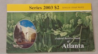 2003 $2.  Star Replacement Note F 00005073 Frb Atlanta - Uncirculated photo