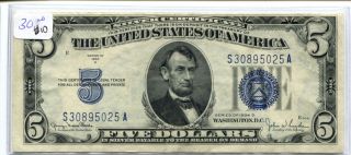 1934 D 5 Dollar Silver Certificate - Stunning - Au - Choice 10 photo