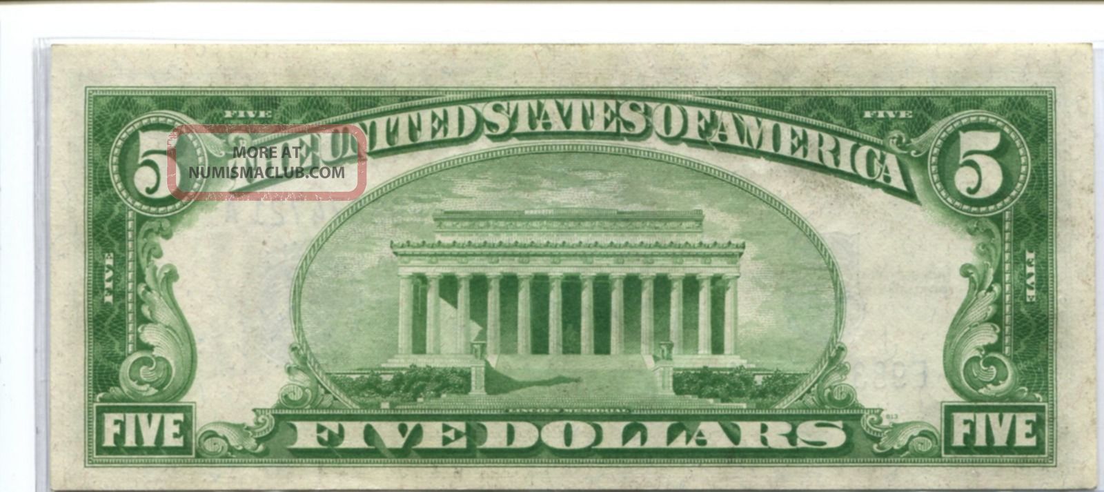1934 D 5 Dollar Silver Certificate Stunning Au Choice 12
