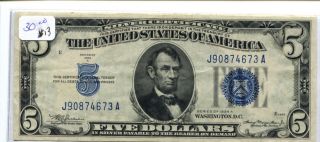 1934 $5 Dollar Silver Certificate - Stunning - Au - Choice 13 photo