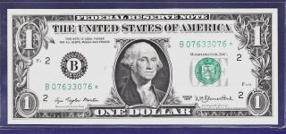 1977 $1 Federal Reserve Note Frn B - Star Cu Gem Unc photo