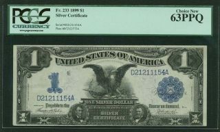 1899 $1 Silver Certificate Fr233 Choice Uncirculated Certified By Pcgs - 63ppq photo