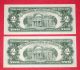 2 Consecutive 1963 $2 Dollar Red Seal Uncirculated More Currency 4 Uq Small Size Notes photo 2
