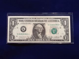 1985 $1 Federal Reserve Note Frn K - Star Cu Star Unc photo