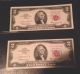 1963 2dollar Red Seal Star Note X2 Small Size Notes photo 1