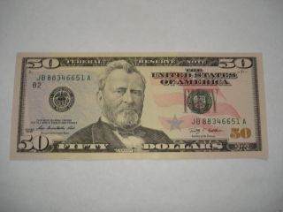 1 $50 Dollar Bill Note Year 2009 Uncirculated Bank Of York photo