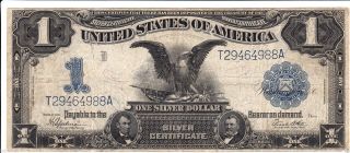 Black Eagle 1899 One Dollar Silver Certificate Large Size Note $1 Bill photo