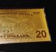 24kt.  Gold $20 Bank Note Quality Individually Die Struck Beauty Small Size Notes photo 4