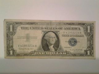 1957 Blue Seal $1 Dollar Bill Us Currency 81 photo