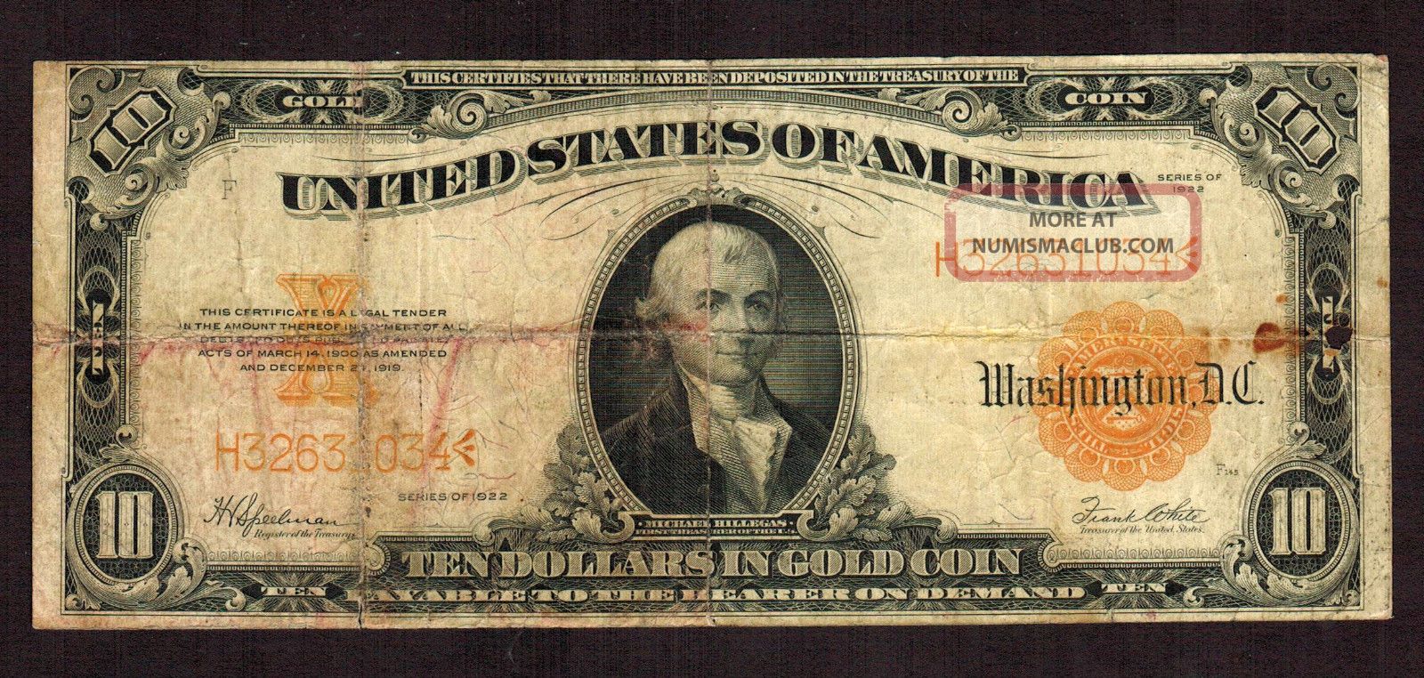 $10 1922 Dollar Gold Certificate More Currency 4 Il Large Size Notes photo