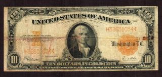 $10 1922 Dollar Gold Certificate More Currency 4 Il photo