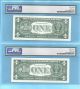 2 Consec 1957b Silver Certificate $1.  Fr - 1621 V - A Block Pmg 67 Sup - Gem 6790 - 691 Small Size Notes photo 1