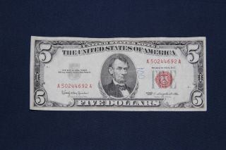 1963 Five Dollar Red Seal Bill photo