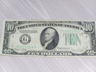 1934d $10 Federal Reserve Note photo