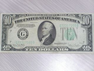 1934d $10 Federal Reserve Note photo