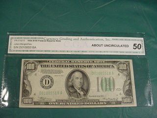 1934 $100 Frn Fr - 2152 - D Cga Au 50 Rare Cleveland C Note photo