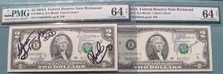 2 Autographed 2003a $2 Bills Band Monster Magnet And Lead Signer Dave Wyndorf photo