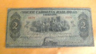 Scarce 1873 $2 South Carolina Railroad Company Fare Ticket photo