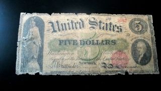 Very Rare 1863 Series $5 Legal Tender Note 4642 photo