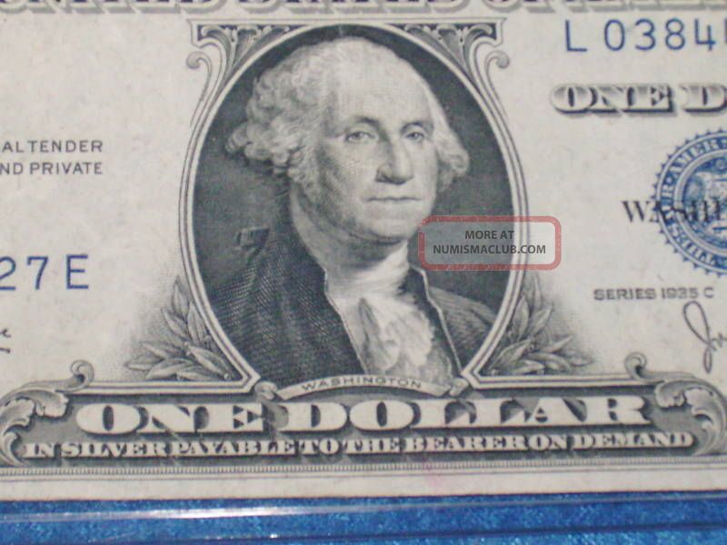 1935 C $1 Blue Seal Silver Certificate Currency 1935 C $1 Blue Seal Silver Certificate Currency