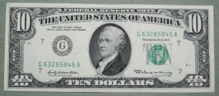 1969 $10 Federal Reserve Note Grading Gem Cu Chicago 5845a photo
