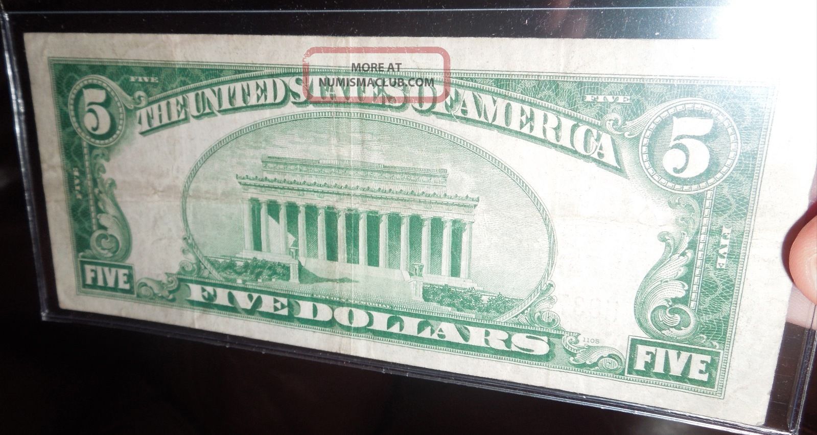 1934 A $5 Dollar Silver Certificate Blue Seal Us Bill / Bill
