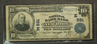 Seires 1902 Plain Back National Park Bank Of York $10 Charter 891 photo