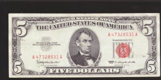 1963 $5 United States Note Circulated Usa photo