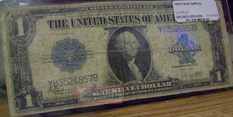 1923 One Dollar Silver Certificate quot Speelman And White quot Y83524857b