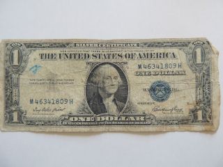 1935e One Dollar Silver Certificate Blue Seal M Series Note photo