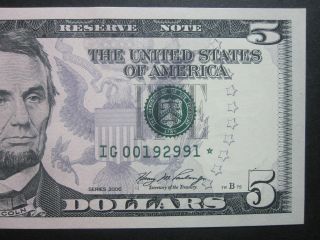 GEM Uncirculated 2013 Five Dollar Star Note FRB San Francisco UNC $5 Bill x 1 