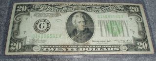 1934 - G $20 Bill G Chicago Federal Reserve Bank Note photo