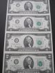 1976 $2 Star Note F Atlanta Low 00 Uncut Sheet Of 4 Unc United State Currency Small Size Notes photo 7