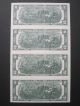 1976 $2 Star Note F Atlanta Low 00 Uncut Sheet Of 4 Unc United State Currency Small Size Notes photo 8
