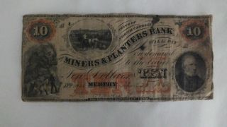 Rare 1860 $10 The Miners & Planters Bank North Carolina A Note Colorful photo