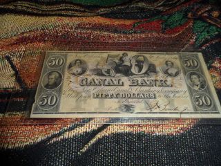 A $50 Bill From The Canal Bank In Orleans,  Feb.  10,  1849 photo