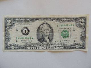 2003 Two Dollar $2 Federal Reserve I Series Green Seal 