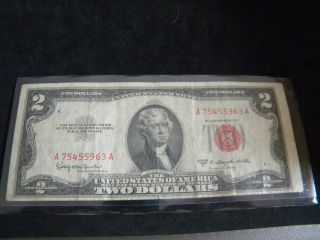 1953c Two Dollar United States Note In (red Seal) photo