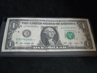 2009 One Dollar Star Note/federal Reserve Note In A.  U.  Cond.  Crisp & photo