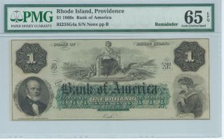Rhode Island Providence Bank Of America Not Issued $1 186x Pmg65epq Note 3 photo