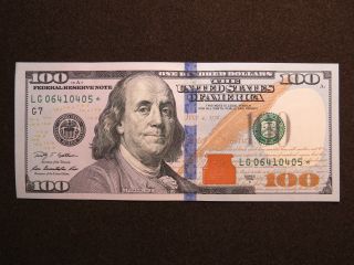 2009a $100 Us Dollar Bank Note Lg06410405 Replacement Star Bill United States photo